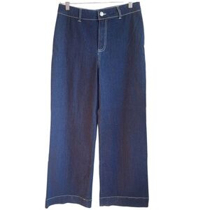 AVEC LES FILLES Anthropologie Wide Leg Baggy Oversized Dark Wash Jeans 28